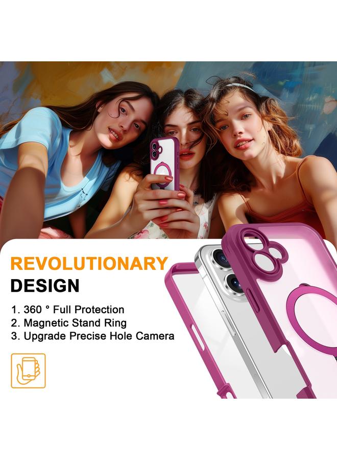 اس-توب جراب لهاتف iPhone 16 Skin Feel MagSafe Holder 360 جراب كامل للجسم - Image 5