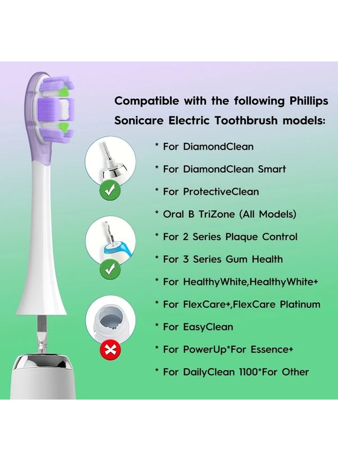 6 Pack Replacement Toothbrush Heads Compatible With Sonicare Medium Soft - Image 3
