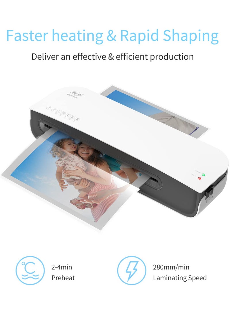 OSMILE - OSMILE SL289 Hot And Cold Laminating Machine, A4A5A6 Laminator Machine Set, 4 in 1 Thermal Laminator for Home Office School Use, 9 inches Max Width,Paper Trimmer,Corner Rounder (15 Laminating Pouches) - Image 1