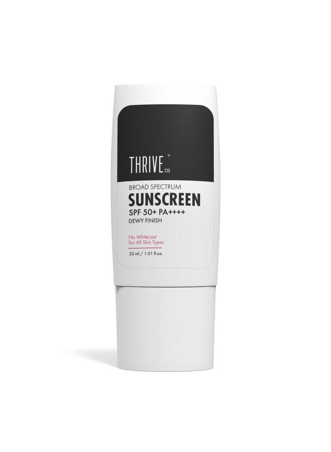 THRIVECO Water-Based Sunscreen | Broad Spectrum & Spf 50 Pa++++ | Uv A & Uv B Protection | With Dewy Finish | Sweat-Resistant, Non-Sticky & Highly Absorbant | For All Skin Types, Men & Women | 30Ml - Image 1