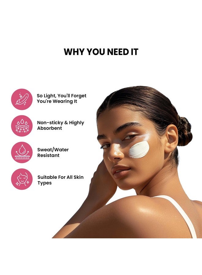 THRIVECO Water-Based Sunscreen | Broad Spectrum & Spf 50 Pa++++ | Uv A & Uv B Protection | With Dewy Finish | Sweat-Resistant, Non-Sticky & Highly Absorbant | For All Skin Types, Men & Women | 30Ml - Image 4