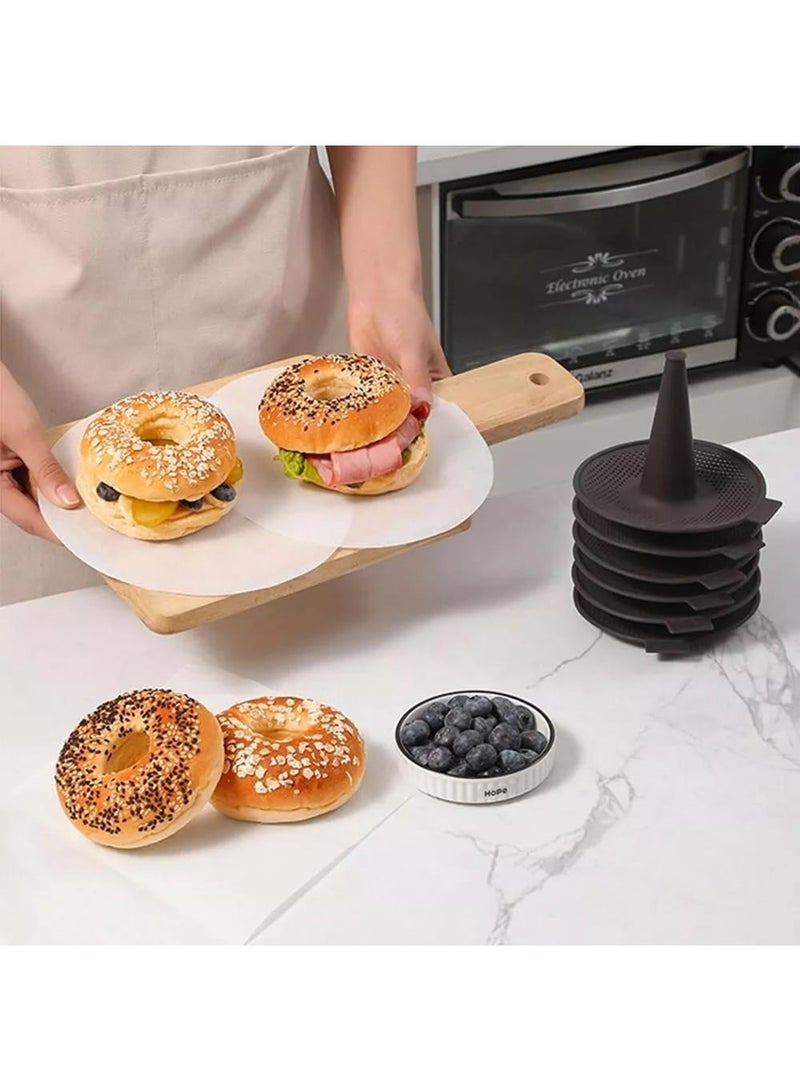 Mmmon 6 Pcs Donut Mold for Baking, Donut Pans Set, Pastry Molds for Bagel and Doughnut Cake Pans - Image 4
