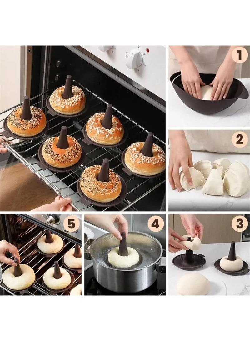 Mmmon 6 Pcs Donut Mold for Baking, Donut Pans Set, Pastry Molds for Bagel and Doughnut Cake Pans - Image 5