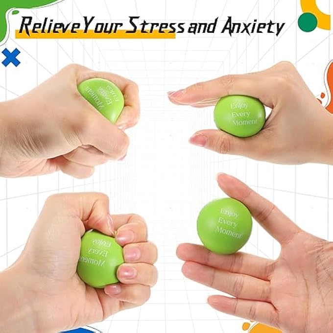Harrycle Pack of 30 Children's Mini Motivational Stress Balls Colourful Foam Balls Small Inspirational Stress Relief Balls Hand Exercises Balls Funny Squeeze Relaxation Toys - Image 3