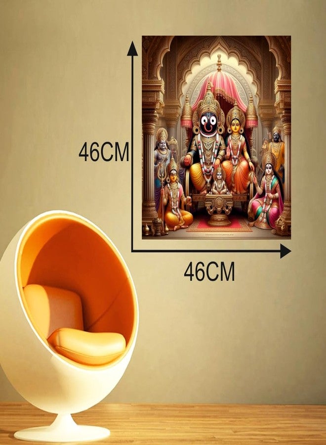 Sky Flying Jagannath Ji, Shubadra Ji God Wall Poster (JAG18_NW_04) Living Room, Pooja Room, KIds Room (Size - 46CM X 46CM) - Image 4