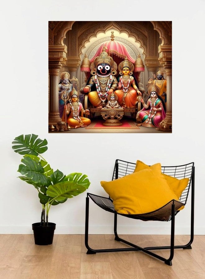 Sky Flying Jagannath Ji, Shubadra Ji God Wall Poster (JAG18_NW_04) Living Room, Pooja Room, KIds Room (Size - 46CM X 46CM) - Image 3