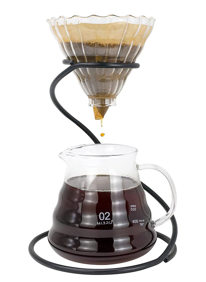 MIBRU V60 Professional Drip Coffee Set 4 Pieces Set Coffee Machine Maker With Iron Base  - Image 1