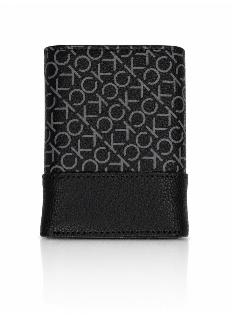 Calvin Klein Jeans Genuine Leather For Men Trifold Black Wallet  t8we1.4 - Image 3