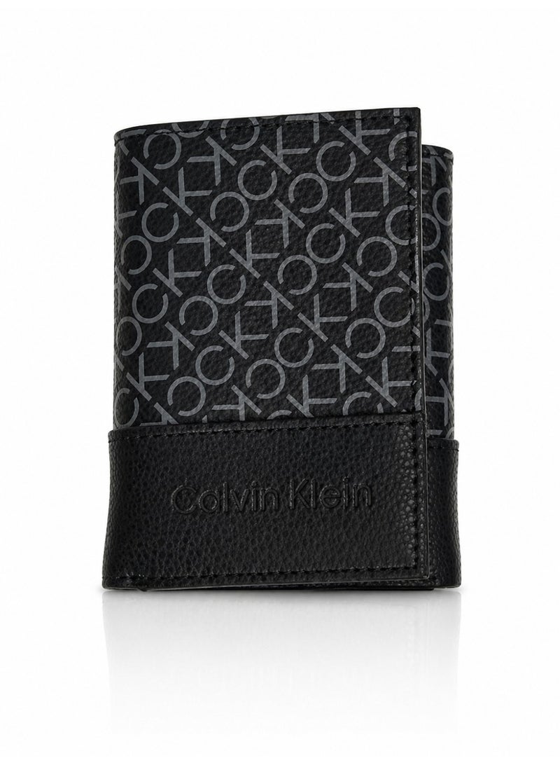 Calvin Klein Jeans Genuine Leather For Men Trifold Black Wallet  t8we1.4 - Image 1