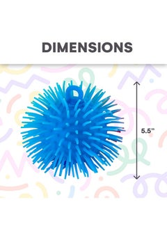 Kicko Puffer Balls - Assorted Colors, Spiky Balls For Kids, Sensory Game, Stress Relief - 5.5'' - 6 Pack  - Image 3