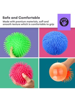 Kicko Puffer Balls - Assorted Colors, Spiky Balls For Kids, Sensory Game, Stress Relief - 5.5'' - 6 Pack  - Image 5