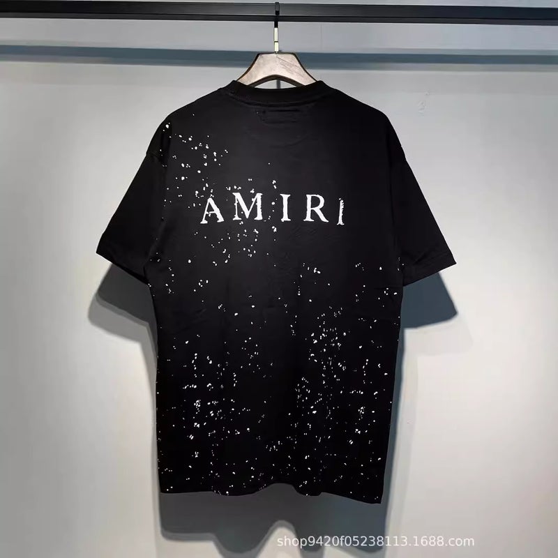 Summer Style Ami Splash Letter Logo Printed Short-Sleeved T-Shirt For Men And Women, One Piece Delivery - Image 4