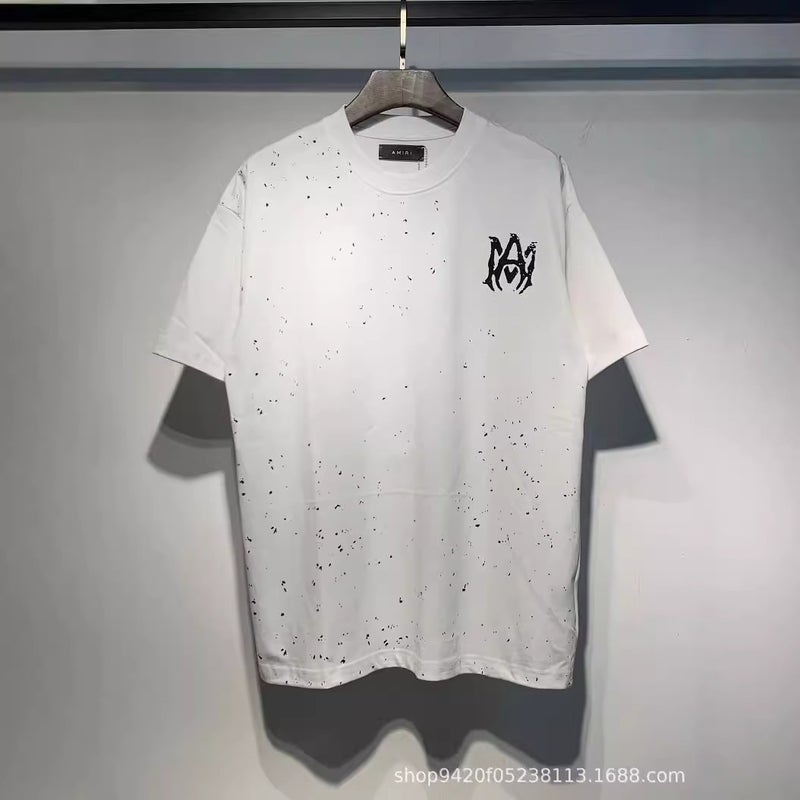 Summer Style Ami Splash Letter Logo Printed Short-Sleeved T-Shirt For Men And Women, One Piece Delivery - Image 5
