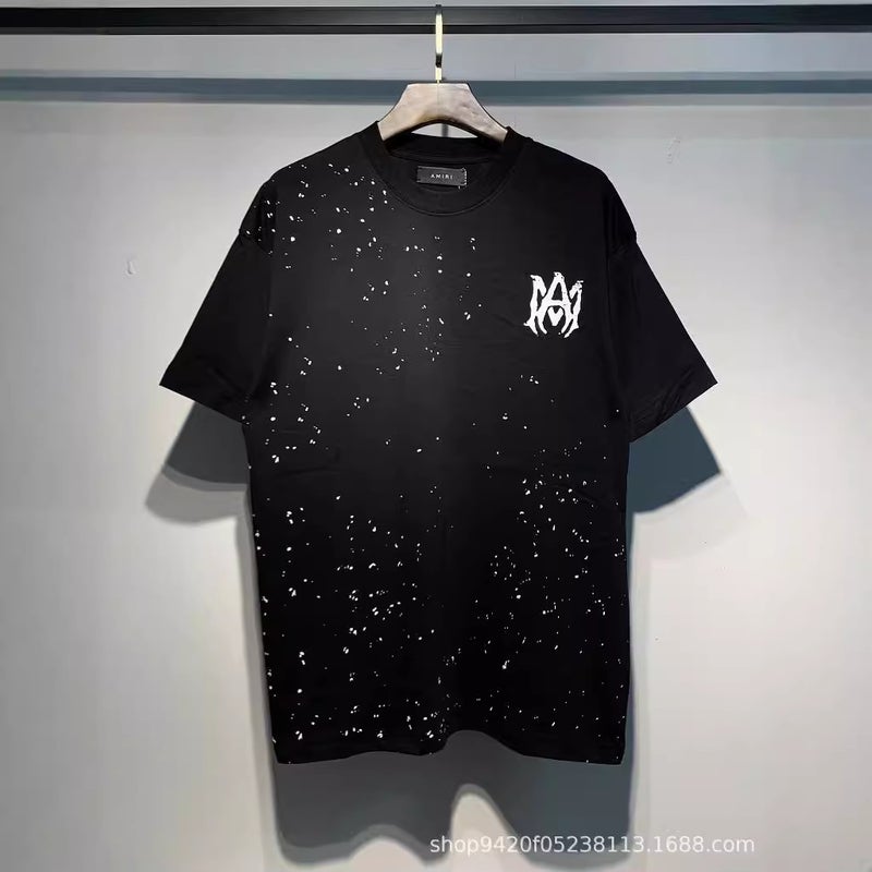 Summer Style Ami Splash Letter Logo Printed Short-Sleeved T-Shirt For Men And Women, One Piece Delivery - Image 3