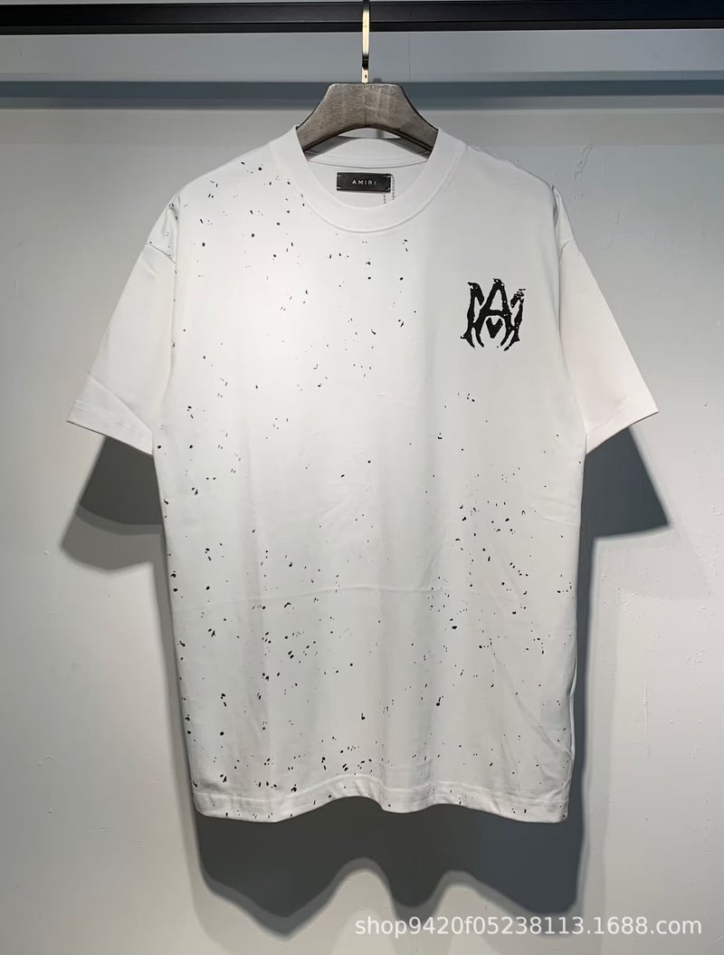 Summer Style Ami Splash Letter Logo Printed Short-Sleeved T-Shirt For Men And Women, One Piece Delivery - Image 1