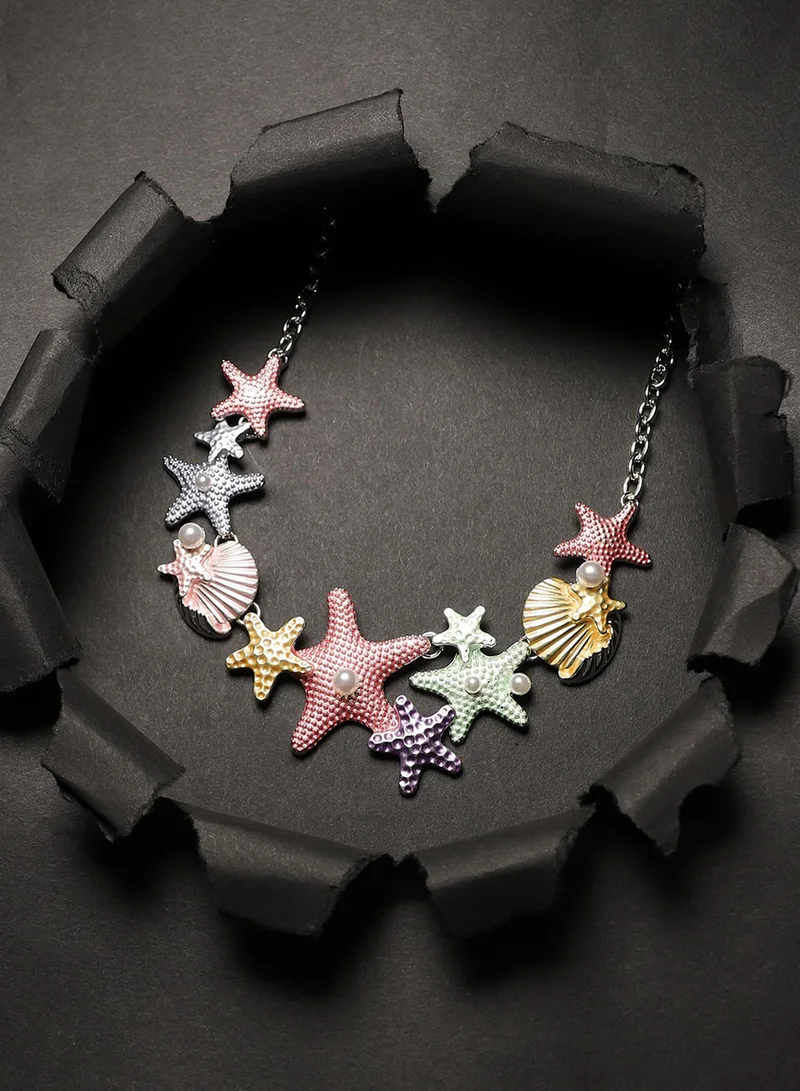 SOHI Metallic Starfish Artificial Necklace Jewellery