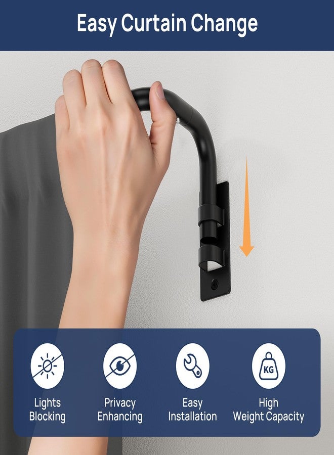 ENJOYBASICS Blackout Curtain rods for windows 48 to 84, Wrap Around Curtain Rods, Room Darkening Curtain Rod for Bedroom, Living Room, Adjustable from 30 to 86 Inches, Matte Black - Image 2
