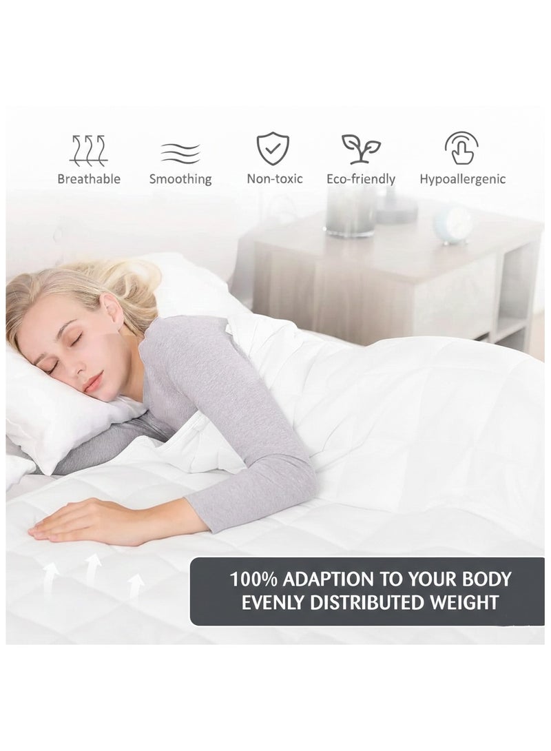 فابينني بطانية بوزن 15 رطلًا، بطانية ثقيلة للكبار مقاس 60 بوصة × 80 بوصة، لتخفيف القلق، علاج التوحد، الأرق، تخفيف التوتر، بيضاء 6.8 كجم، 150 × 200 سم - Image 5