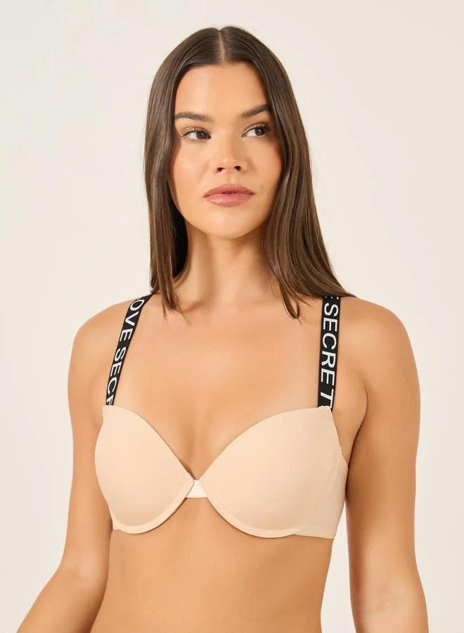 Take Two Take Two Letter Tape Padded Wired Bra and Thong Set