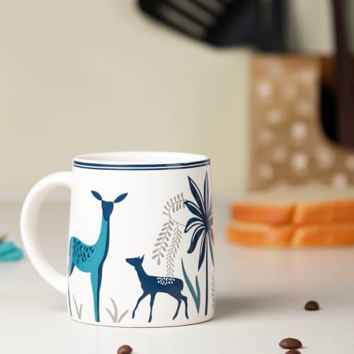 The Earth Store Stag Blue Coffee Mug Set of 1 to Gift to Best Friends, Coffee Mugs, Microwave Safe Ceramic Mugs, (300 ml Each) - Image 4