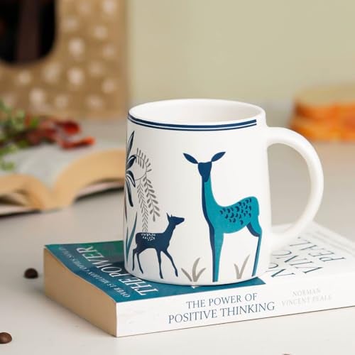 The Earth Store Stag Blue Coffee Mug Set of 1 to Gift to Best Friends, Coffee Mugs, Microwave Safe Ceramic Mugs, (300 ml Each) - Image 5