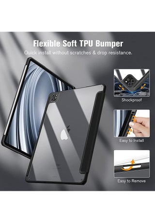 غطاء حماية لجهاز Apple iPad Pro 11 بوصة (2024) الجيل مع حامل أقلام، [يدعم شحن قلم Apple ومعرف اللمس]، حافظة شفافة شفافة مع خاصية التنبيه/السكون التلقائي، أسود - pzsku/ZF55A5FA6E403732AB868Z/45/_/1735024405/0beeff70-3f1d-48dc-822e-b004816307ed