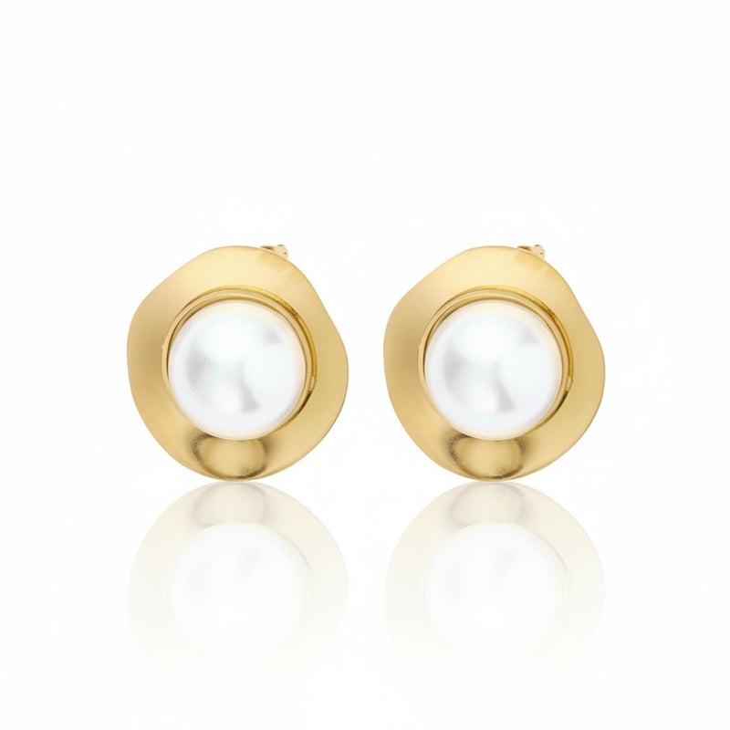 Bariq The Luna Pearl Studs - Tarnish Free - Image 1