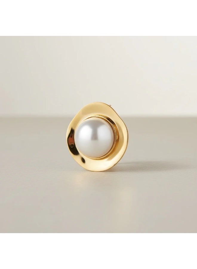 Bariq The Luna Pearl Studs - Tarnish Free - Image 2
