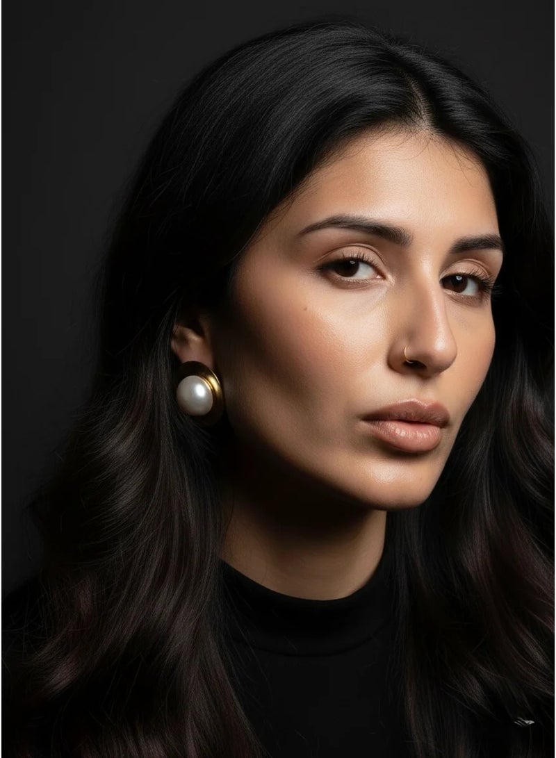 Bariq The Luna Pearl Studs - Tarnish Free - Image 3