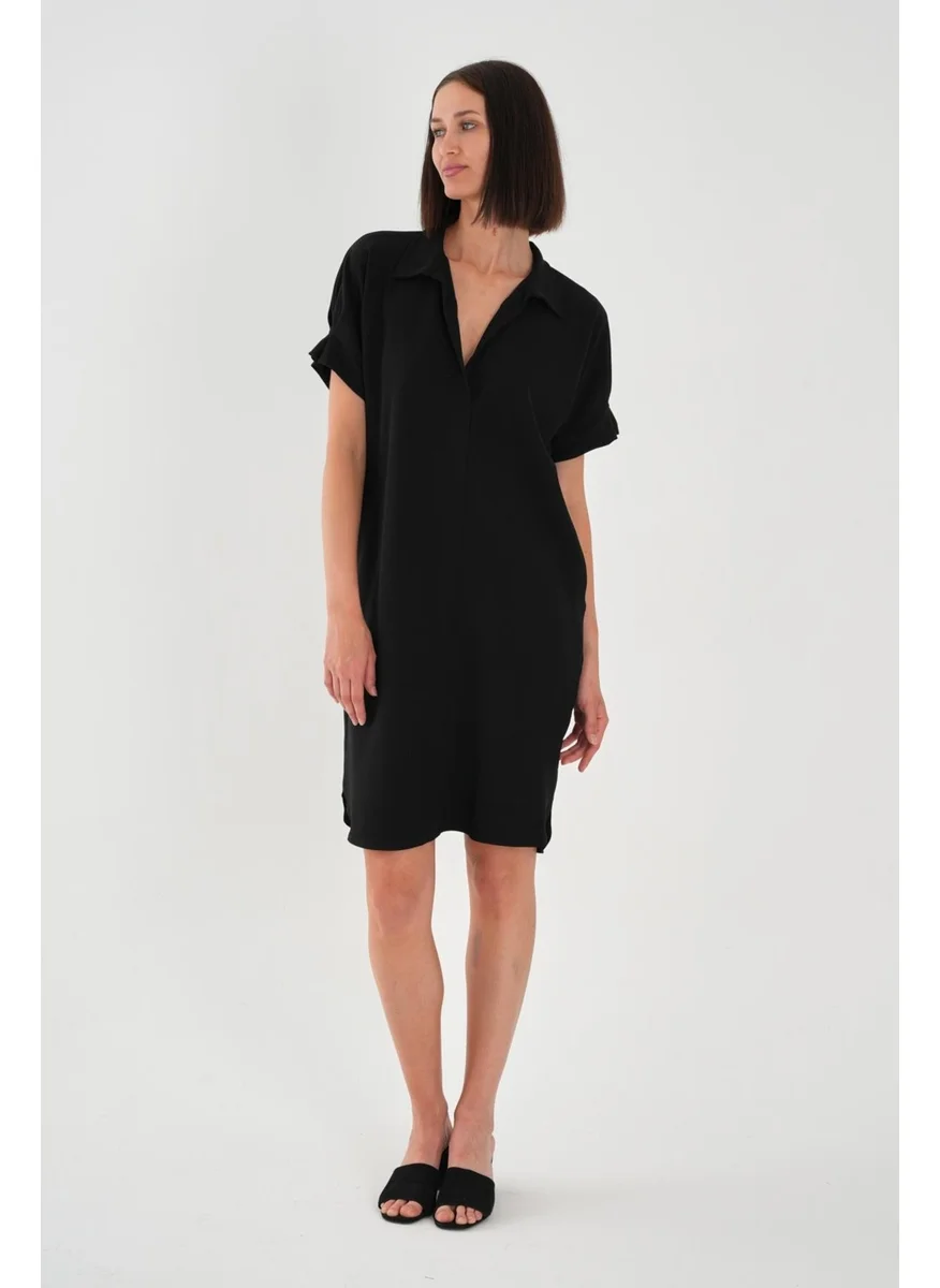 الكسندر جاردي Alexandergardi Plus Size Black Shirt Dress