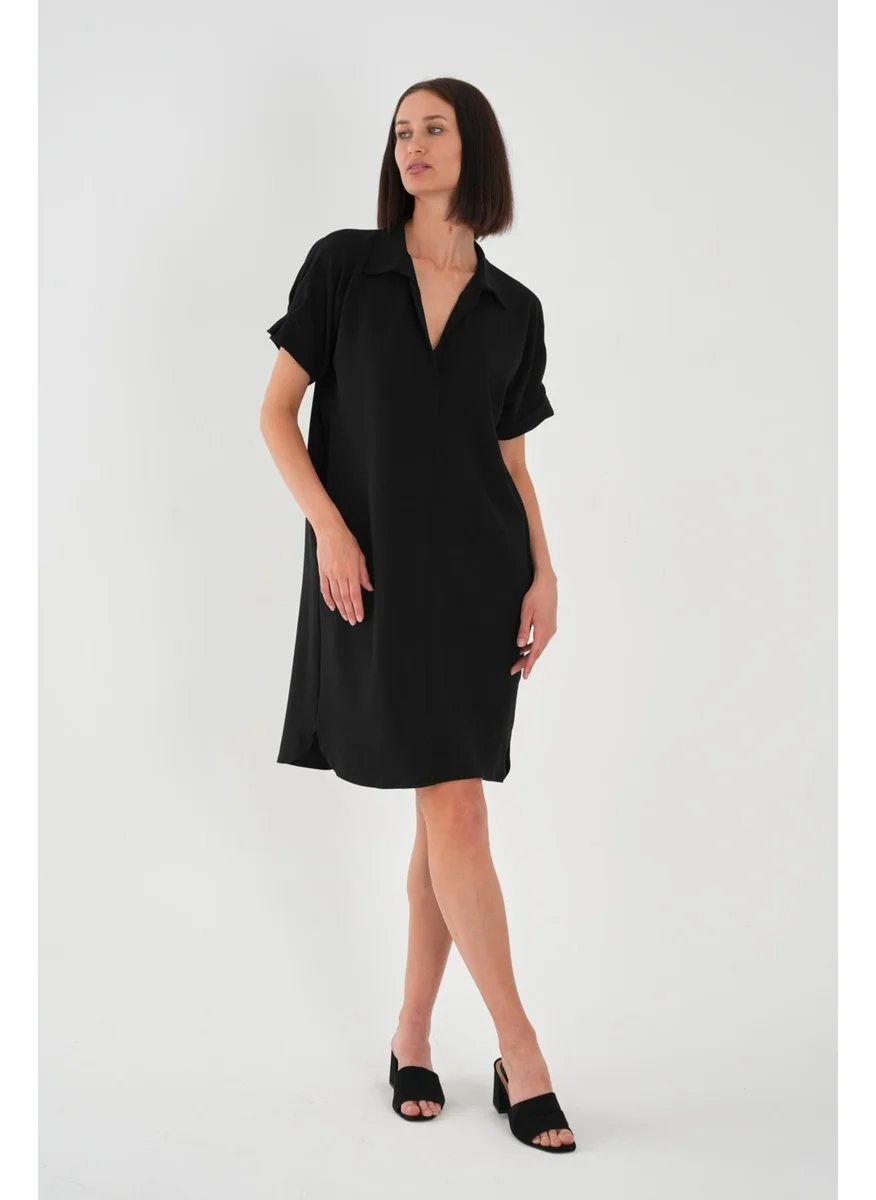 الكسندر جاردي Alexandergardi Plus Size Black Shirt Dress