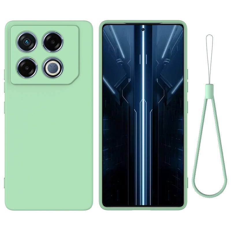 BURAQ Case Cover For Infinix GT 20 Pro Solid Color Liquid Silicone Dropproof Full Coverage Phone Case(Green) - Image 1
