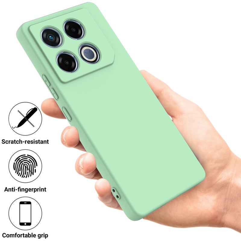 BURAQ Case Cover For Infinix GT 20 Pro Solid Color Liquid Silicone Dropproof Full Coverage Phone Case(Green) - Image 2