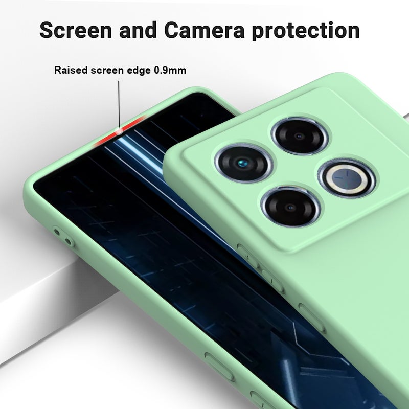 BURAQ Case Cover For Infinix GT 20 Pro Solid Color Liquid Silicone Dropproof Full Coverage Phone Case(Green) - Image 4