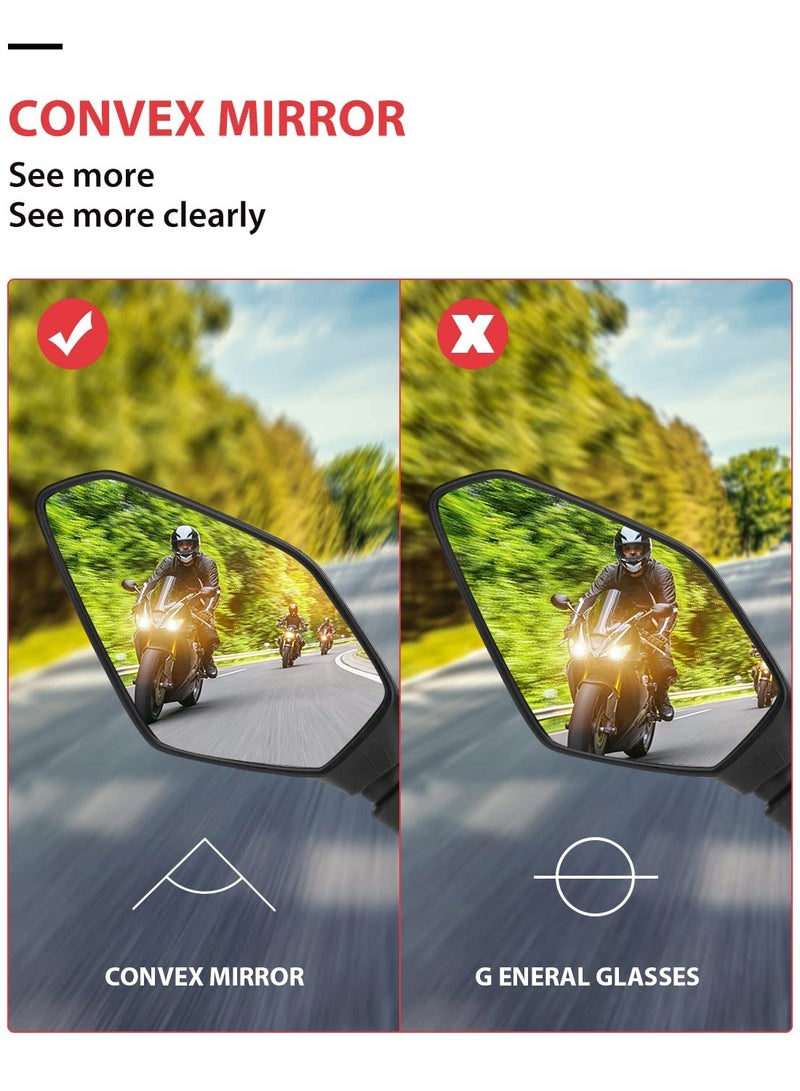 Universal Motorcycle Rear View Mirror with M8 M10 Mount, Compatible with Motorcycles, Mopeds, and Scooters, Ideal for MT07 and Other Models - Image 4