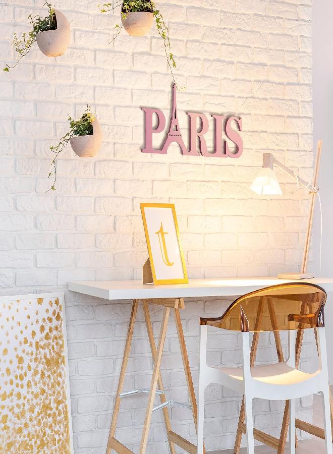 Yalikop Paris Decor for Bedroom Wooden Paris Themed Wall Decor Paris Wooden Letters Eiffel Tower Decor, Paris Wood Sign Decor Art for Girls Bedroom Bathroom French Room Home Wall Art Decoration (Pink)  - Image 4