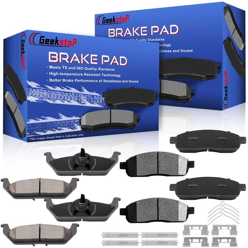 D1083 D1012 Front and Rear Disc Brake Pads Compatible with 20042008 Ford F150 20062008 Lincoln Mark LT Ceramic Brake Pads