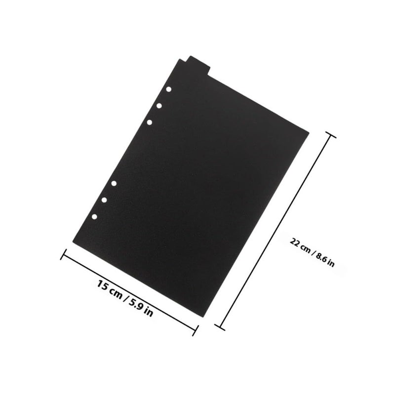 A5 6 Hole Loose Leaf Binder Dividers Page Markers Black Plastic Tabs with Index Pages 2 Sets - Image 3