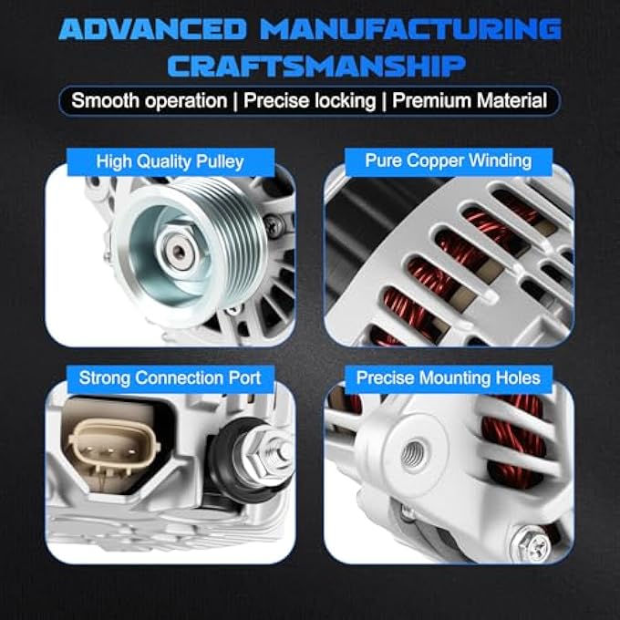 YOMALL Alternator 11341 for 2007 Altima 3.5L, for 2008 Altima 3.5L, for 2009 Altima 3.5L, for 2010 Altima 3.5L, for 2009-2014 Murano 3.5L, for 2009-2010 Maxima 3.5L, for 2011-2017 Quest 3.5L - Image 4