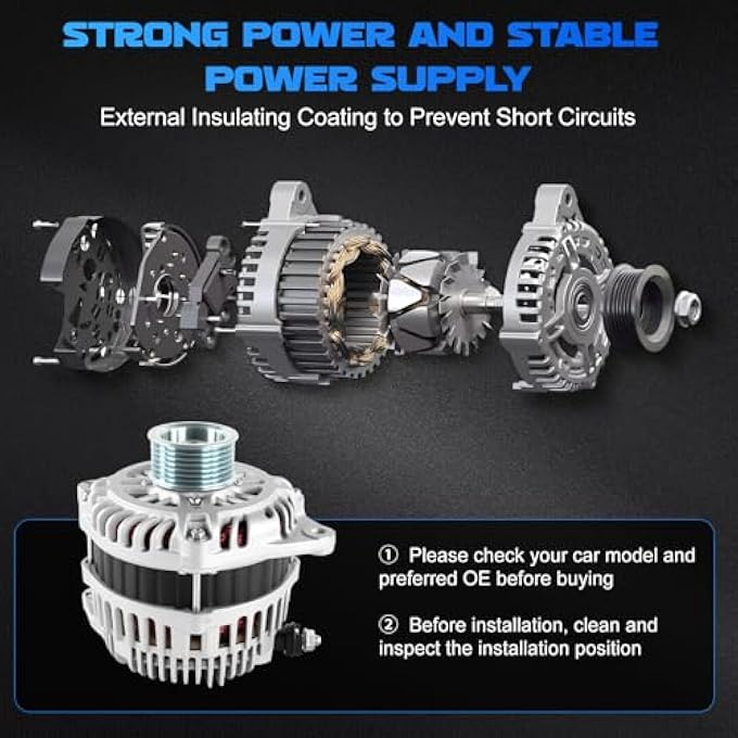 YOMALL Alternator 11341 for 2007 Altima 3.5L, for 2008 Altima 3.5L, for 2009 Altima 3.5L, for 2010 Altima 3.5L, for 2009-2014 Murano 3.5L, for 2009-2010 Maxima 3.5L, for 2011-2017 Quest 3.5L - Image 5