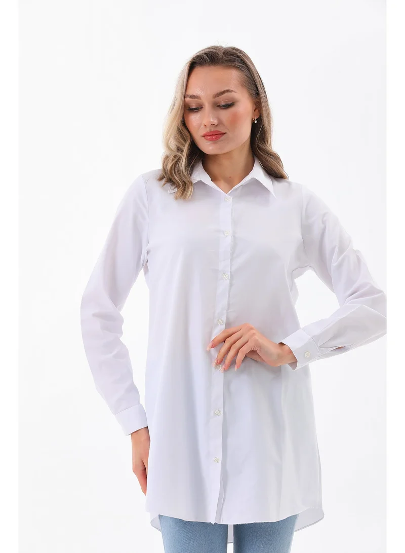 Marvella By Rasha WHITE Classic Long White Shirt for Women | Best Price UAE