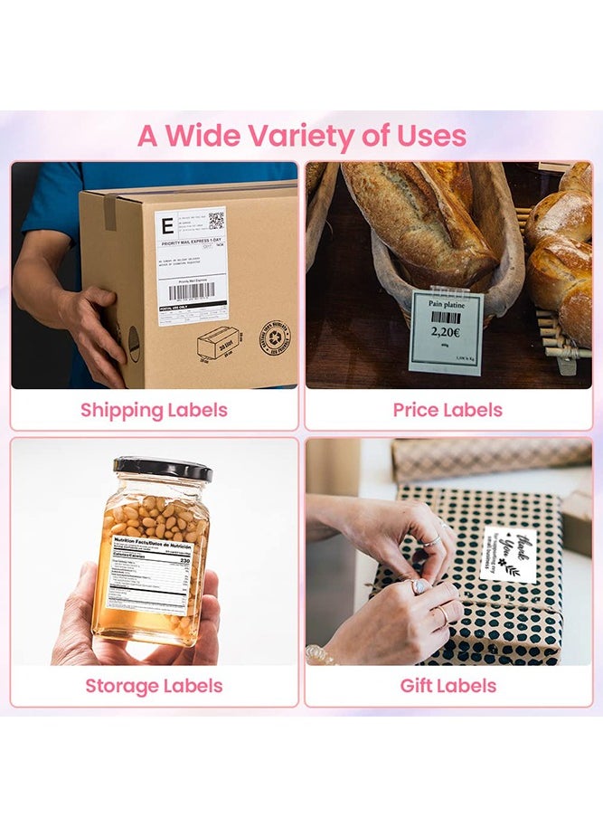 phomemo - 241-BT Bluetooth Thermal Label Printer, 4X6" Wireless Shipping Label Printer for Small Business, Label Printer for Shipping Packages, Compatible with iPhone, Android (Pink) - Image 1