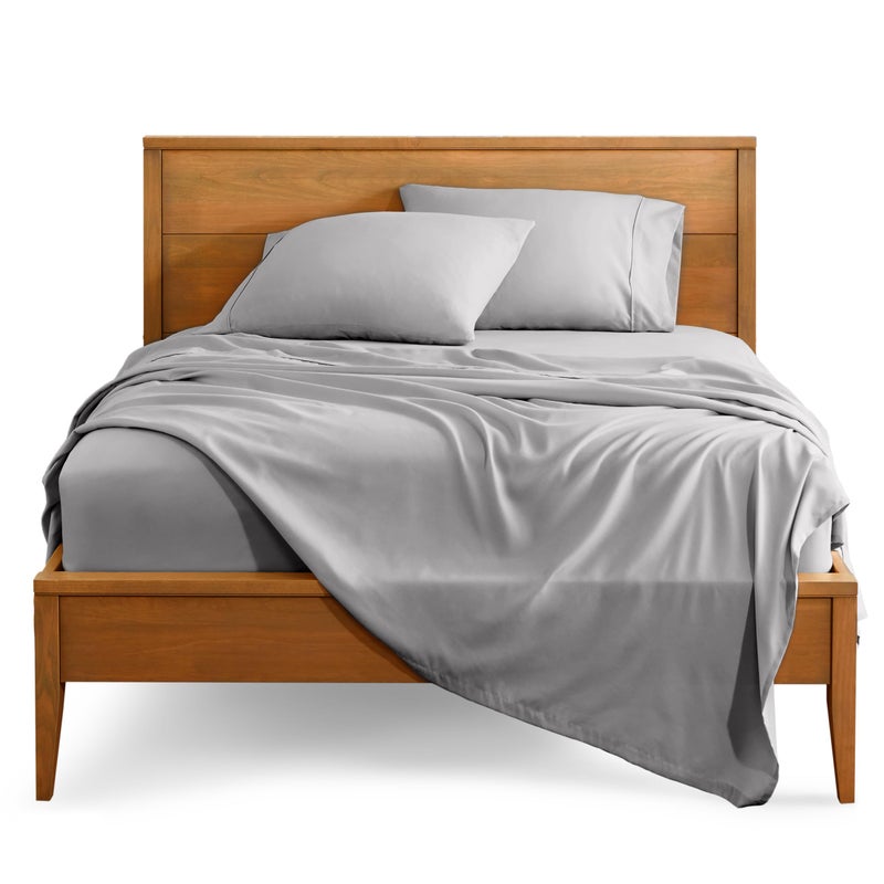 Bare Home California King Sheet Set - 1800 Ultra-Soft Microfiber Cal King Bed Sheets - Double Brushed - Deep Pockets - Easy Fit - 4 Piece Set - Bed Sheets (California King, Light Grey) - Image 1