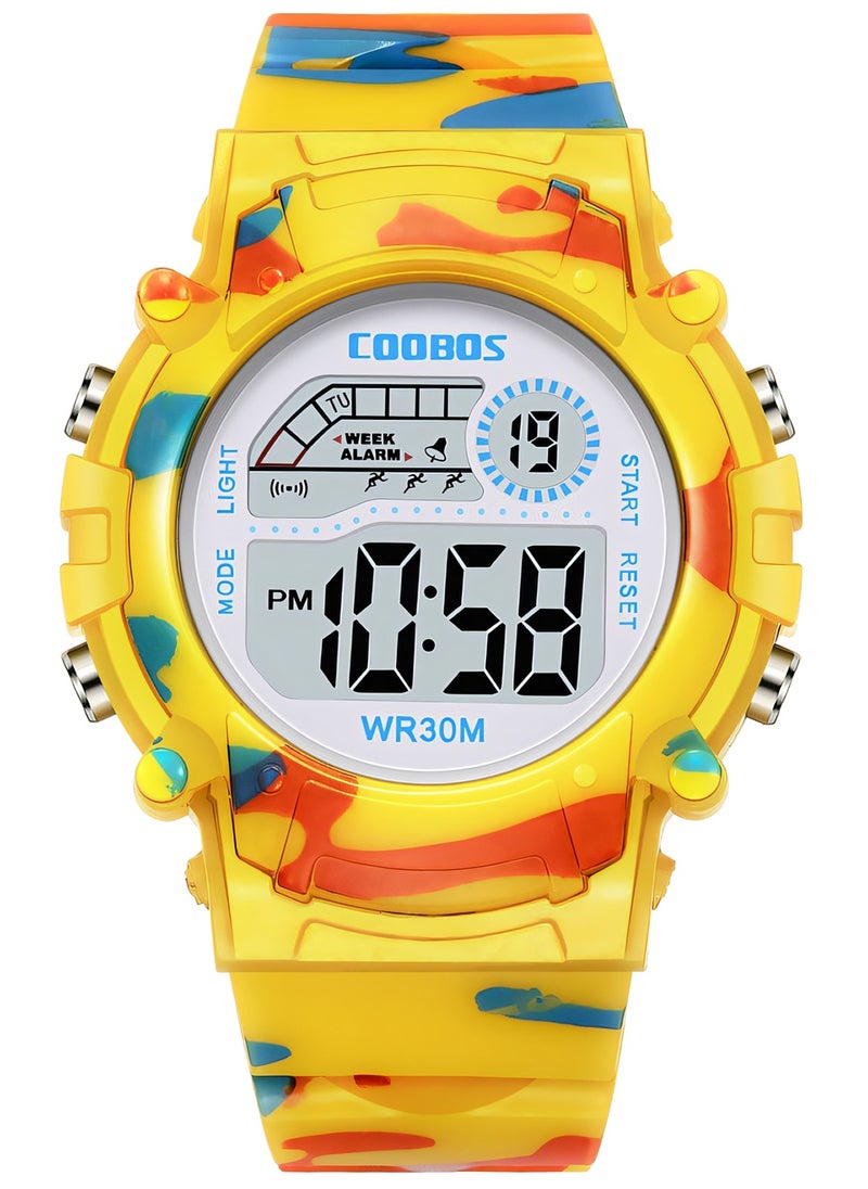 Coobos - Kids Water Resistant Rubber Digital Boys Girls Watch - Image 1