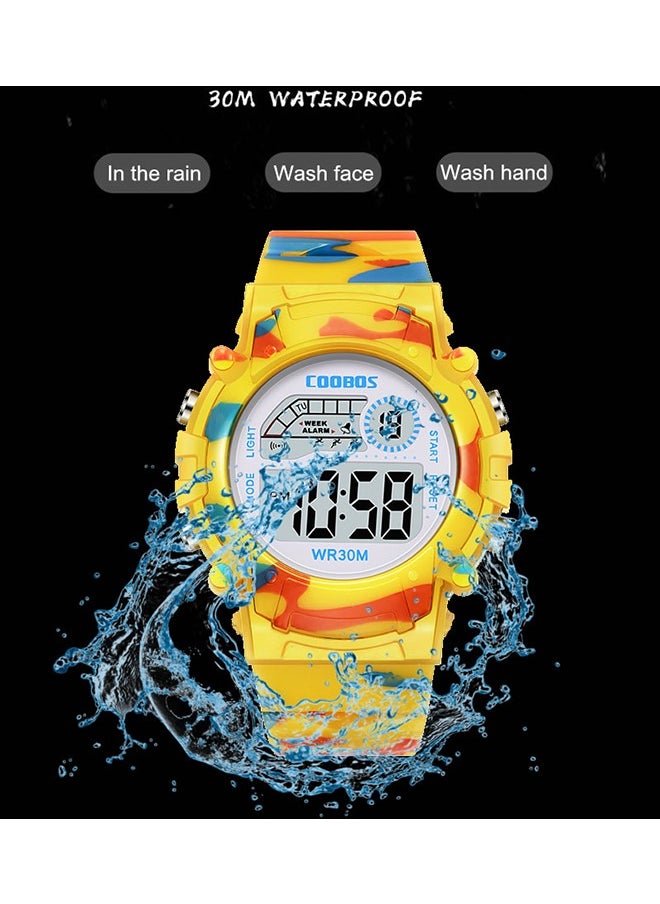 Coobos - Kids Water Resistant Rubber Digital Boys Girls Watch - Image 1