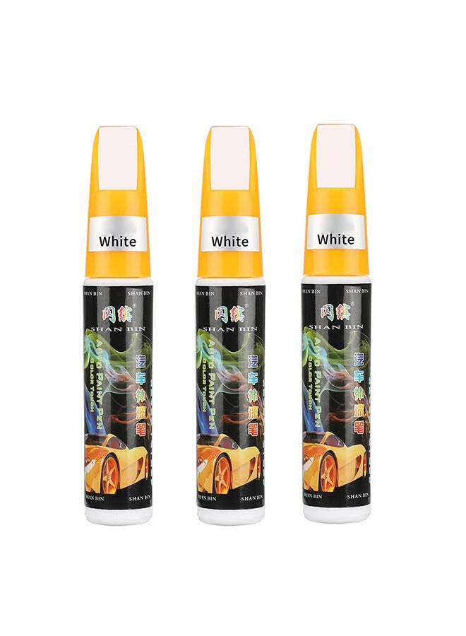 White 3Pcs Fill Paint Pen Car Scratch Repair Black Touch Up Paint Special-purpose Paint Touch-up Pen Multi-color Optional for Various Cars (white) Can be matched by yourself - Image 1