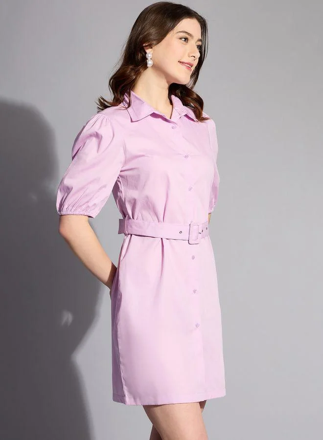 Freehand  Women Fitted Casual Solid Shirt Dress for Women | Best Price UAE