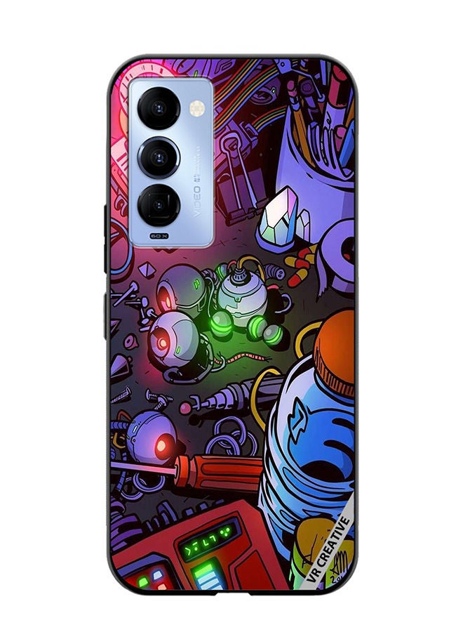 VR CREATIVE Protective Case Cover For Tecno Camon 18/18 P Electric Devices Design Multicolour - Image 1