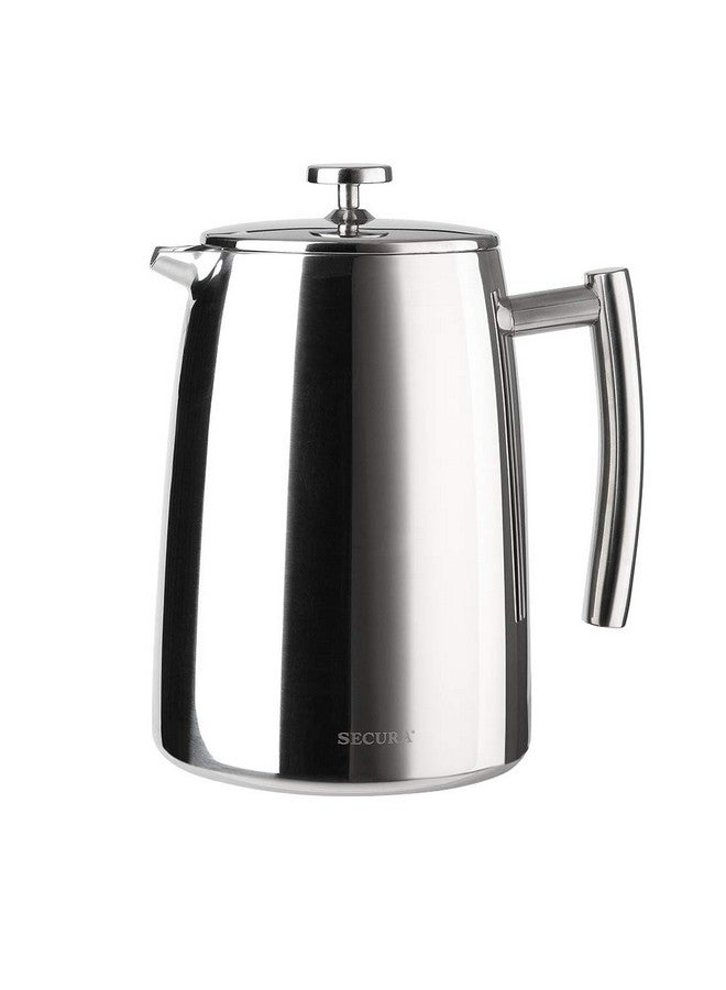 سيكورا ماكينة تحضير القهوة الفرنسية سيكيورا، 50 أونصة، مصنوعة من الفولاذ المقاوم للصدأ 304 مع شاشة إضافية - Image 1