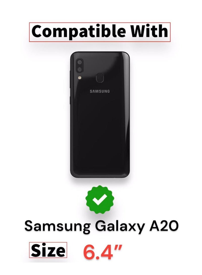 For Samsung Galaxy A20 Flip Leather Wallet Card Slot Kickstand Case,Strap Magnetic Closure, Included Internal Tpu Silicone Case,High Protective Compatible with Samsung Galaxy A20 (6.4’') (Black)  - Image 4